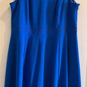 Calvin Klein Blue A-Line Spaghetti Strap Midi Dress